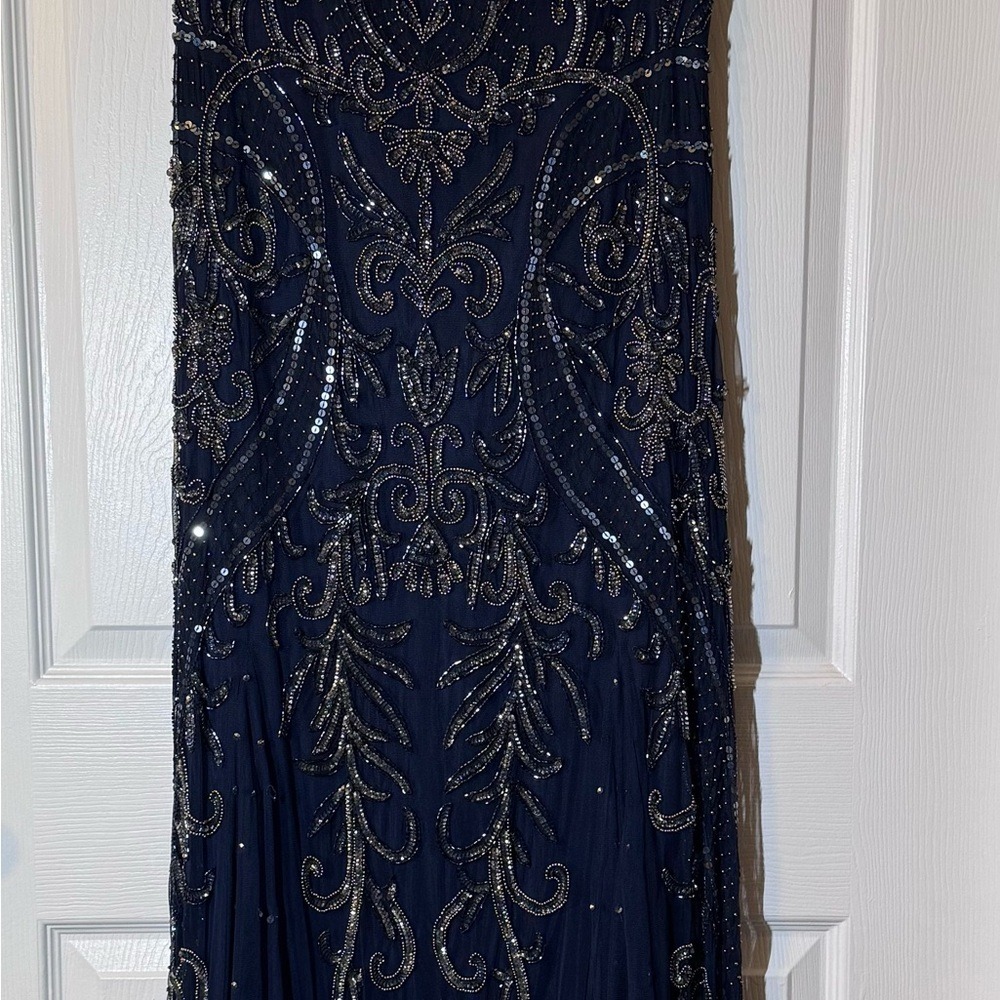Pisarro Nights Midnight Blue Beaded Gown Mother of Bride/Groom - Picture 12 of 15